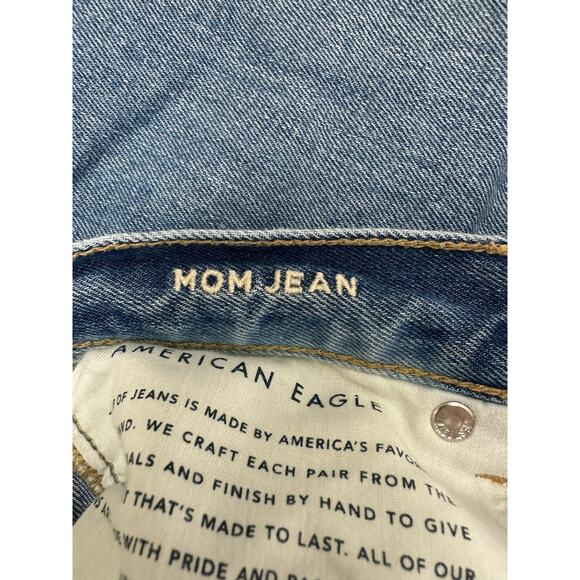 American Eagle Womens Jeans Size 00 Mom Jean Two Tone Distressed Denim - Picture 5 of 13